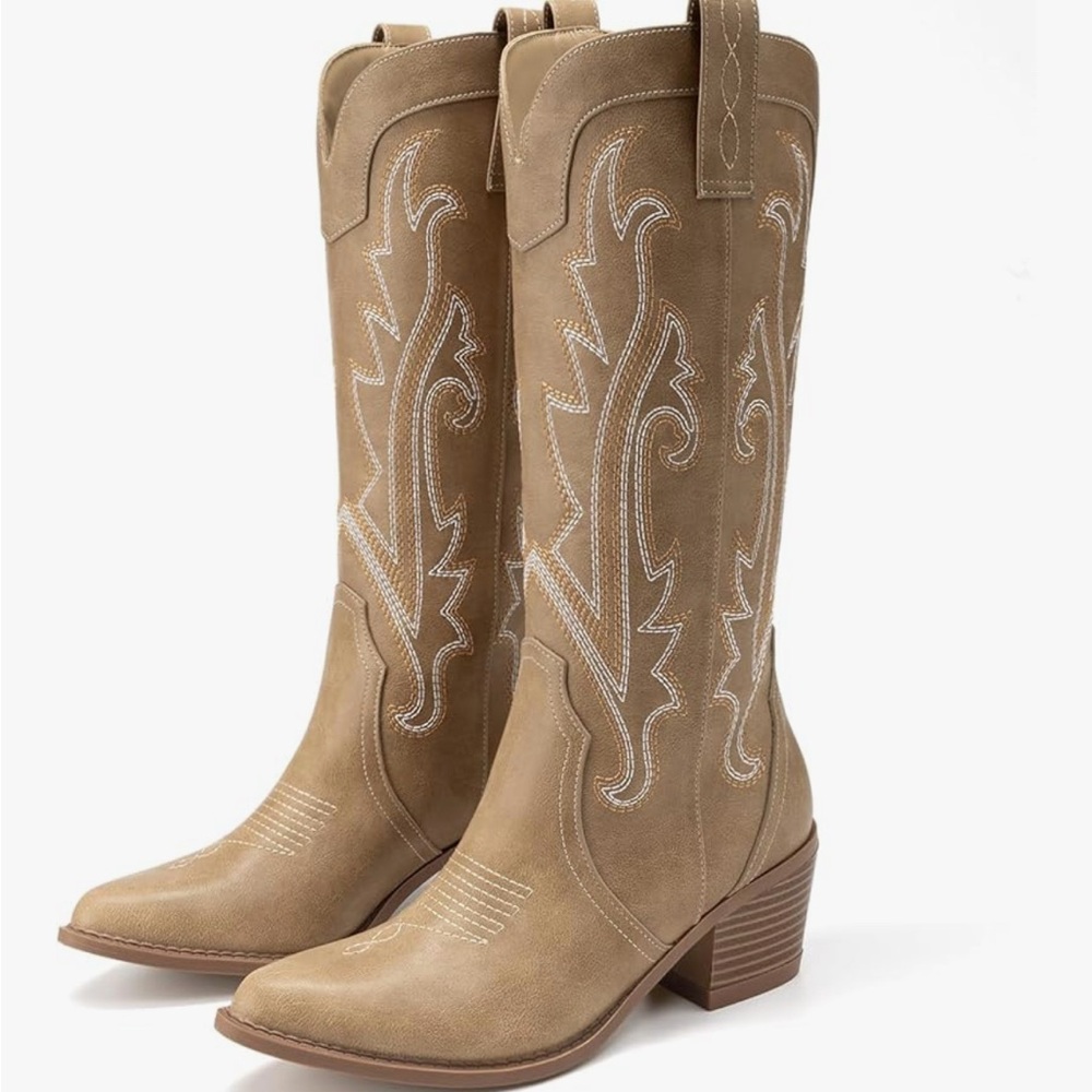 Athlefit Cowboy Boots ,Women Vintage Embroidered Country Western Cowgirl Boots